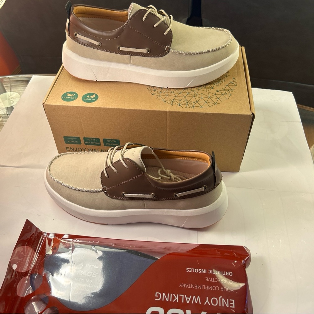 XPACS Men's Orthopedic Leather Dress Walking Shoes: Comfortable Size 12.5